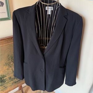 Alfani Elegant Black Blazer Crepe Lined 2 Button
